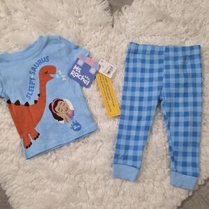 Ms. Rachel "Sleepy-Saurus" Toddler Pajama Set - 12 Months - Blue Dinosaur - NEW